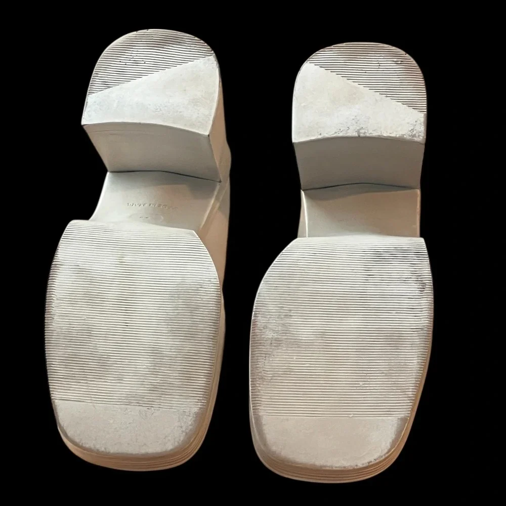 Steve Madden Fulfill Y2K Chunky Platform Penny Loafers Block Heel‎ Cream 8